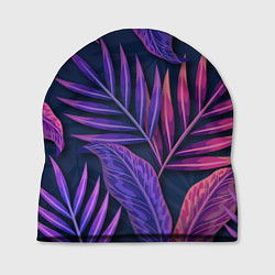 Шапка Neon Tropical plants pattern, цвет: 3D-принт