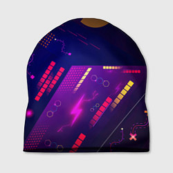 Шапка Cyber neon pattern Vanguard, цвет: 3D-принт