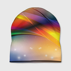 Шапка Абстрактные линии разных цветов, цвет: 3D-принт