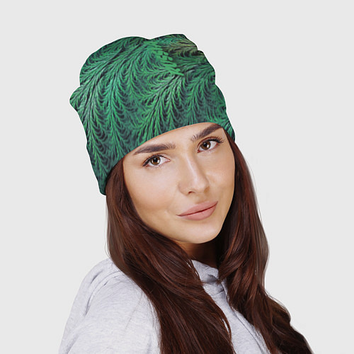 Шапка Узор из веток можжевельника Pattern of juniper bra / 3D-принт – фото 2