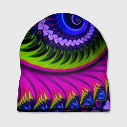 Шапка Разноцветная неоновая спираль Абстракция Multicolo, цвет: 3D-принт