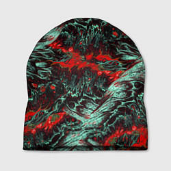 Шапка Красно-Белая Вулканическая Лава, цвет: 3D-принт