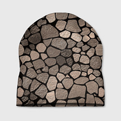 Шапка Черно-коричневая текстура камня, цвет: 3D-принт