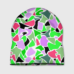 Шапка Abstract pattern green pink spots, цвет: 3D-принт