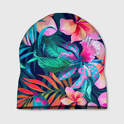Шапка Яркие тропические цветы Лето, цвет: 3D-принт
