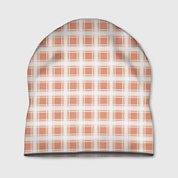 Шапка Light beige plaid fashionable checkered pattern, цвет: 3D-принт