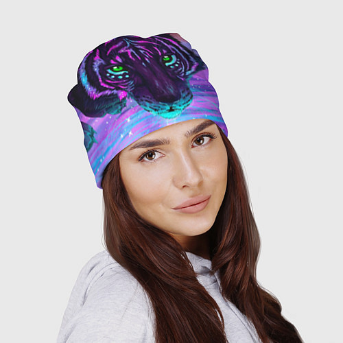 Шапка Светящийся неоновый тигр / 3D-принт – фото 2