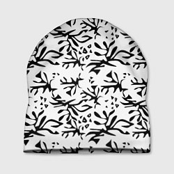 Шапка Черно белый абстрактный модный узор, цвет: 3D-принт