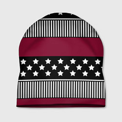 Шапка Burgundy black striped pattern