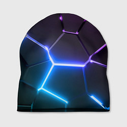 Шапка Фиолетовый градиент - неоновые геометрические плит