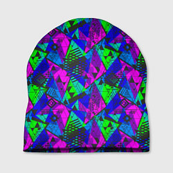 Шапка Неоновый абстрактный геометрический узор, цвет: 3D-принт