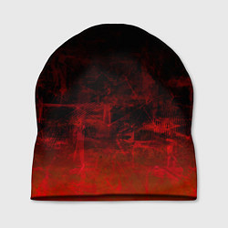 Шапка Черный однотонный и гранжевый красный