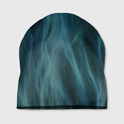 Шапка Прерывистый абстрактный синий дым во тьме, цвет: 3D-принт