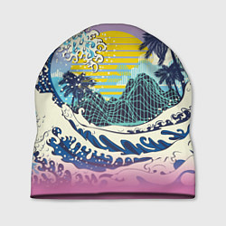 Шапка Штормовые океанские волны и пальмы, цвет: 3D-принт
