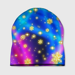 Шапка Снежинки и звезды - яркие цвета, цвет: 3D-принт