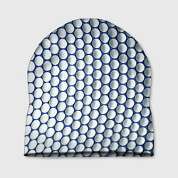 Шапка Геометрические бело-синие круги, цвет: 3D-принт