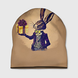 Шапка Кролик в костюме с подарком