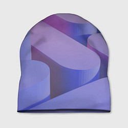Шапка Абстрактные фиолетовые прямоугольники со скругленн, цвет: 3D-принт