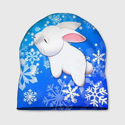 Шапка Милый кролик в снежинках