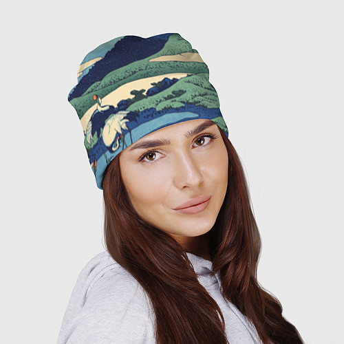 Шапка Журавли - японский художник Хокусай Фудзи / 3D-принт – фото 2