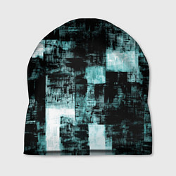 Шапка Абстракт голубой на чёрном, цвет: 3D-принт