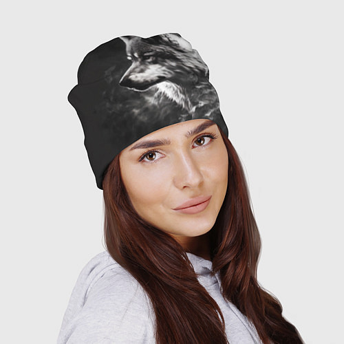 Шапка Волк в белом дыму / 3D-принт – фото 2