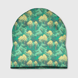 Шапка Камуфляж деревья двуцветный, цвет: 3D-принт