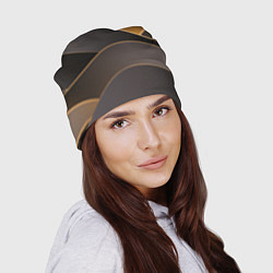 Шапка Золотой линейный фон, цвет: 3D-принт — фото 2