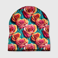 Шапка Паттерн с розами, цвет: 3D-принт