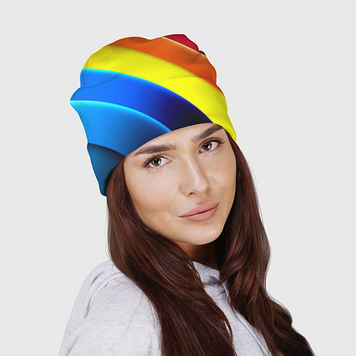 Шапка Радужные полосы текстура / 3D-принт – фото 2