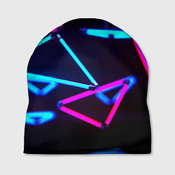 Шапка Неоновые фигуры ночь, цвет: 3D-принт