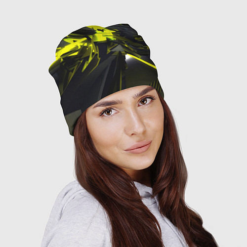 Шапка Yellow gold abstraction / 3D-принт – фото 2