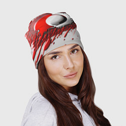 Шапка Красные абстрактные брызги, цвет: 3D-принт — фото 2