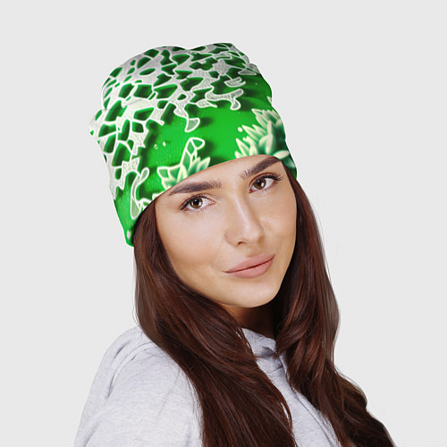 Шапка Узор зелени-арт / 3D-принт – фото 2