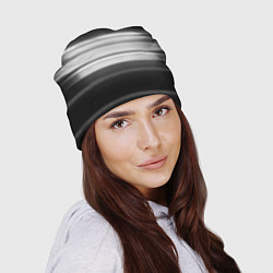 Шапка Черно-белые помехи, цвет: 3D-принт — фото 2