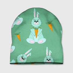 Шапка Зайка с морковкой паттерн, цвет: 3D-принт