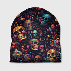 Шапка Россыпь разноцветных черепков, цвет: 3D-принт
