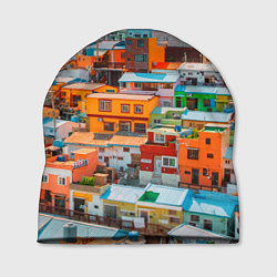 Шапка Красочный Камчхон-дон в городе Пусан, цвет: 3D-принт