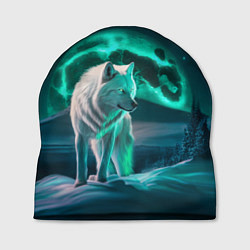Шапка Белый волк в зимнем лесу, цвет: 3D-принт