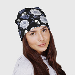Шапка Черепа с розами, цвет: 3D-принт — фото 2