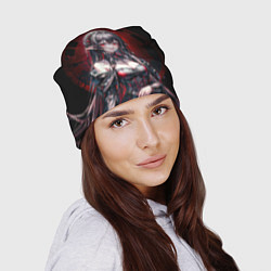 Шапка Аниме девушка колдунья в красно черном платье, цвет: 3D-принт — фото 2