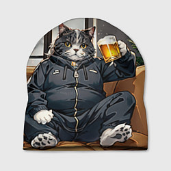 Шапка Толстый кот со стаканом пива, цвет: 3D-принт