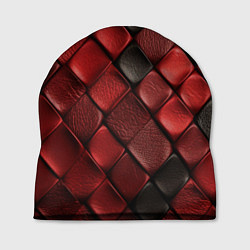 Шапка Кожаная красно черная текстура, цвет: 3D-принт