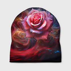 Шапка Алая космическая роза - Нейросеть, цвет: 3D-принт