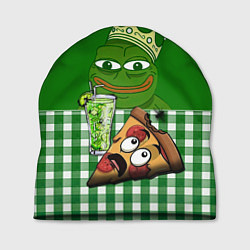 Шапка Pepe King with pizza, цвет: 3D-принт