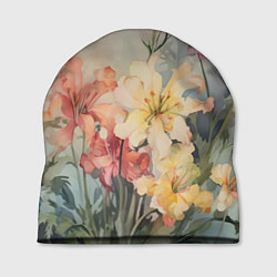 Шапка Акварельные лилии, цвет: 3D-принт