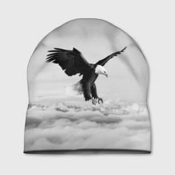 Шапка Орёл в облаках черно-белый, цвет: 3D-принт
