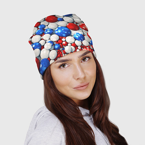 Шапка Шарики в цветах флага РФ / 3D-принт – фото 2
