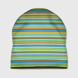 Шапка Горизонтальные разноцветные полосы, цвет: 3D-принт