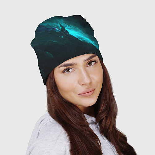 Шапка Голубое свечение в космосе / 3D-принт – фото 2